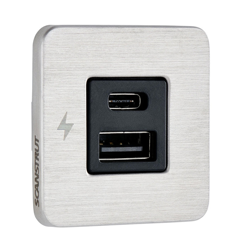 Scanstrut TILE USB-A/USB-C Interior Charging Socket - 12/24V - Stainless Steel Bezel [SC-TILE-11]