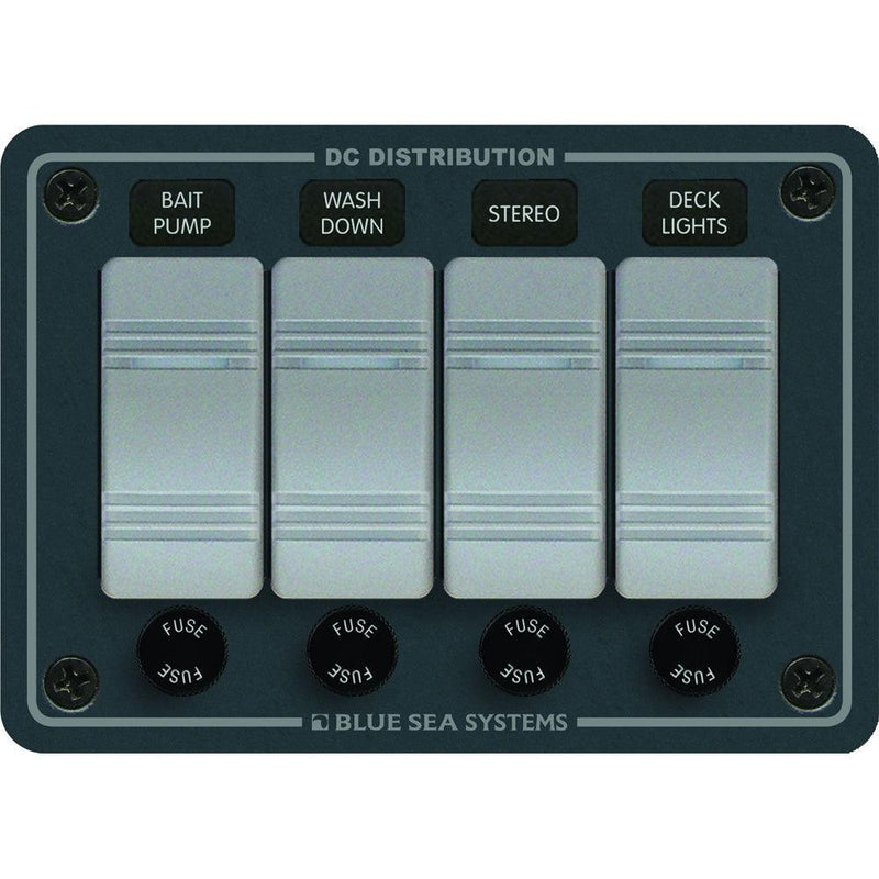 Blue Sea 8262 Waterproof Panel 4 Position - Slate Grey [8262] - Wholesaler Elite LLC