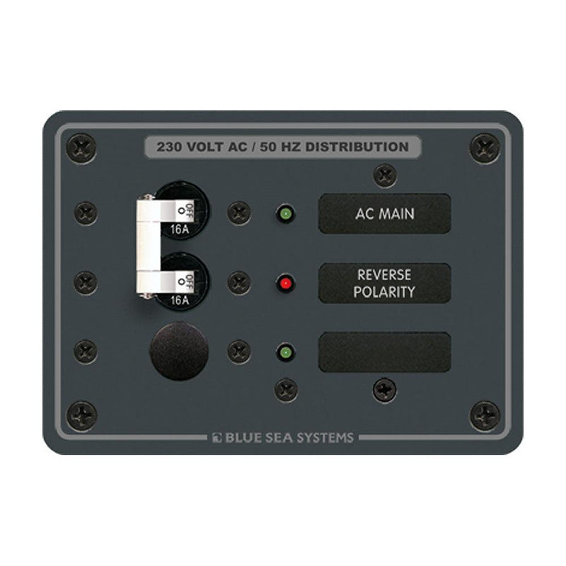 Blue Sea 8129 AC Main + Branch A-Series Toggle Circuit Breaker Panel (230V) - Main + 1 Position [8129] - Wholesaler Elite LLC