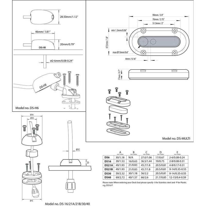 Scanstrut DS-Multi Vertical Cable Seal [DS-MULTI] - Wholesaler Elite LLC