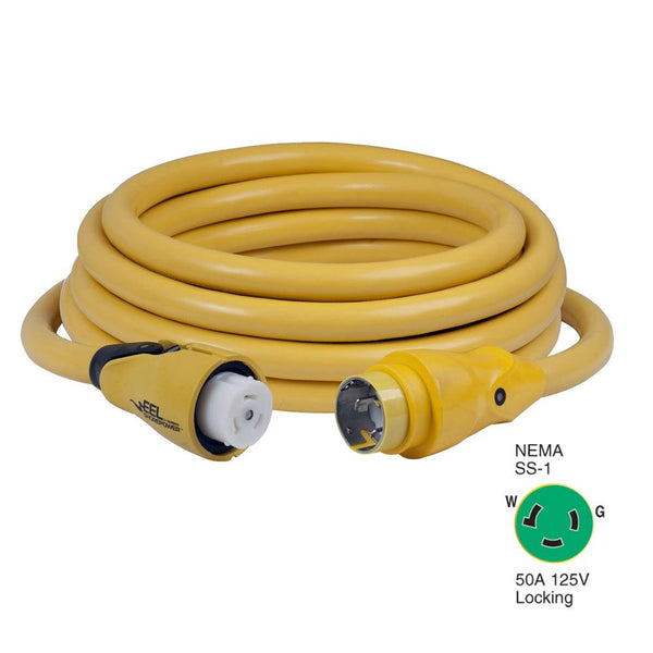 Marinco CS503-25 EEL 50A 125V Shore Power Cordset - 25' - Yellow [CS503-25] - Wholesaler Elite LLC