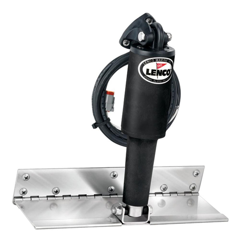 Lenco 4" x 12" Limited Space Trim Tab Kit w/o Switch Kit 12V - Electro-Polished - Short Actuator [15088-101] - Wholesaler Elite LLC