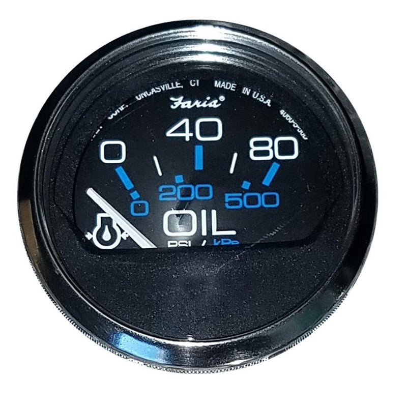 Faria Chesapeake Black 2" Oil Pressure Gauge (80 PSI) [13702] - Wholesaler Elite LLC