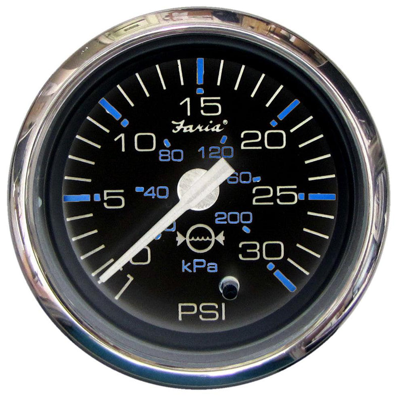 Faria Chesapeake Black 2" Water Pressure Gauge (30 PSI) [13712] - Wholesaler Elite LLC