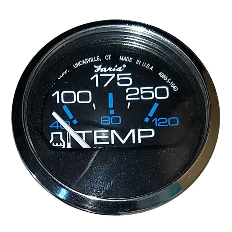 Faria Chesapeake Black 2" Water Temperature Gauge (100-250F) [13704] - Wholesaler Elite LLC