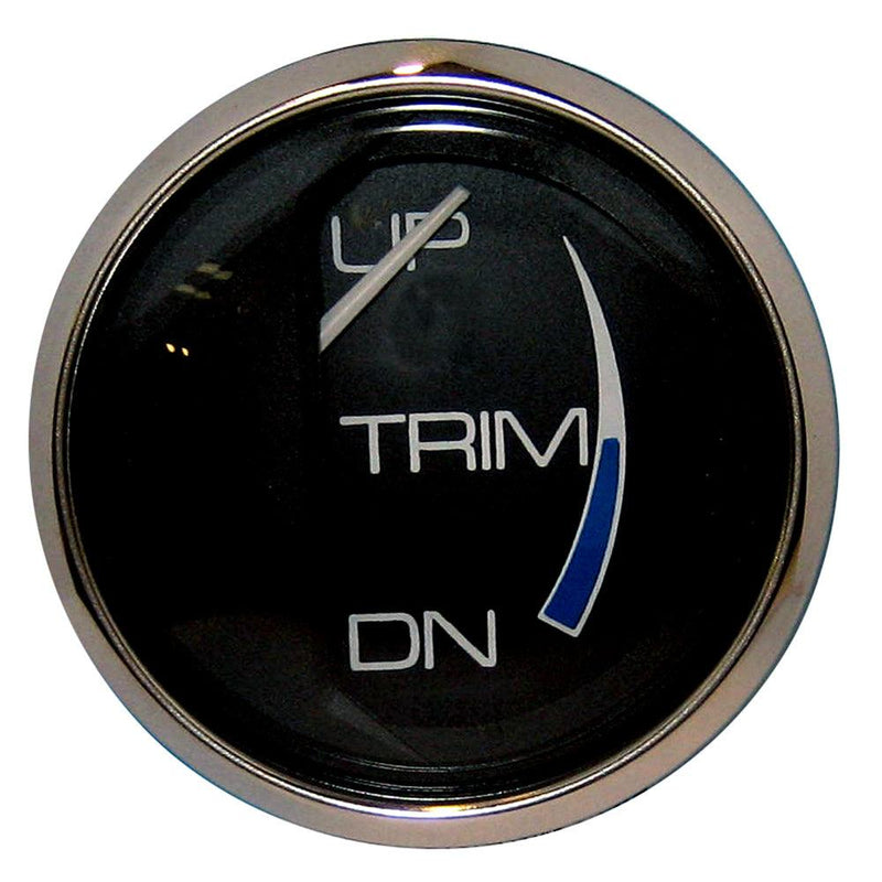 Faria Chesapeake Black 2" Trim Gauge (Mercury / Mariner / Mercruiser / Volvo DP / Yamaha 01 and newer) [13707] - Wholesaler Elite LLC