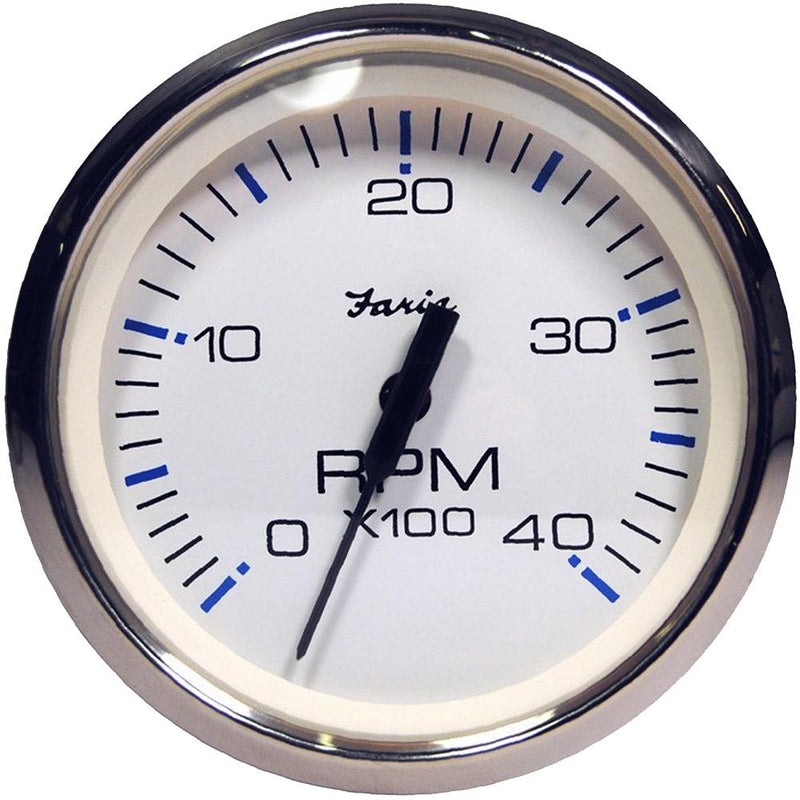 Faria Chesapeake White SS 4" Tachometer - 4000 RPM (Diesel) (Magnetic Pick-Up) [33818] - Wholesaler Elite LLC