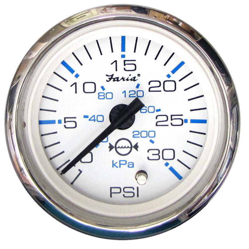 Faria Chesapeake White SS 2" Water Pressure Gauge (30 PSI) [13812] - Wholesaler Elite LLC