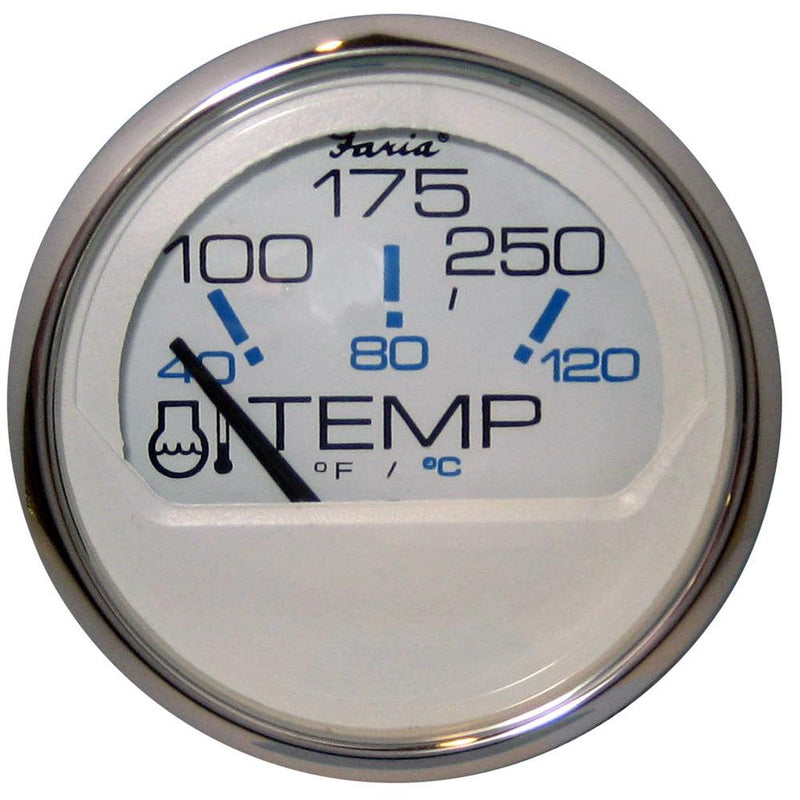 Faria Chesapeake White SS 2" Water Temperature Gauge (100-250 DegreeF) [13804] - Wholesaler Elite LLC