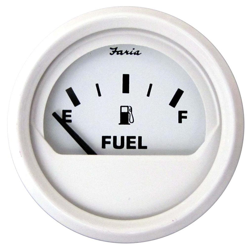 Faria Dress White 2" Fuel Level Gauge (E-1/2-F) [13101] - Wholesaler Elite LLC