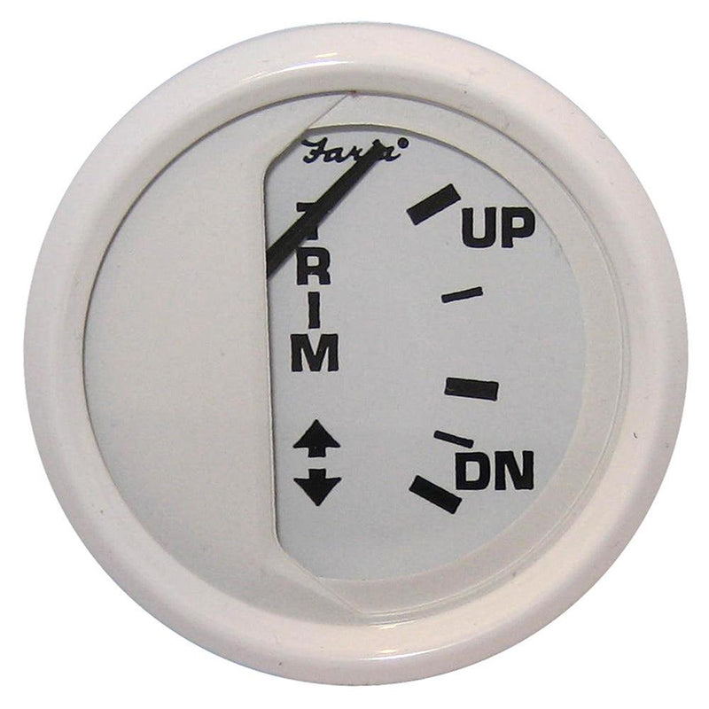 Faria Dress White 2" Trim Gauge (Mercury / Mariner / Mercruiser / Volvo DP / Yamaha 01 and newer) [13122] - Wholesaler Elite LLC