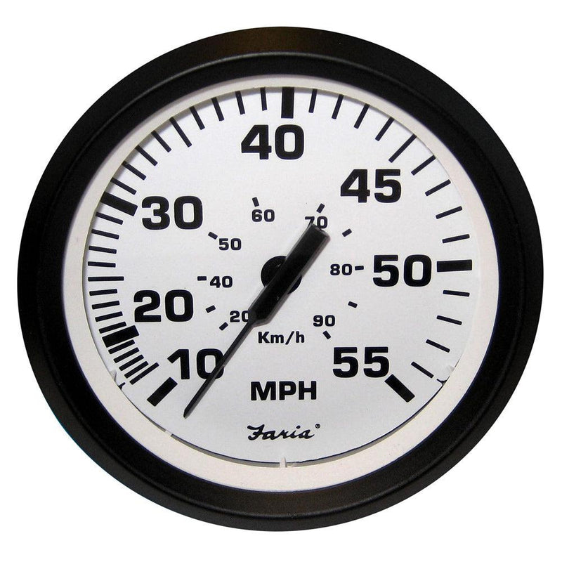 Faria Euro White 4" Speedometer - 55MPH (Pitot) [32909] - Wholesaler Elite LLC