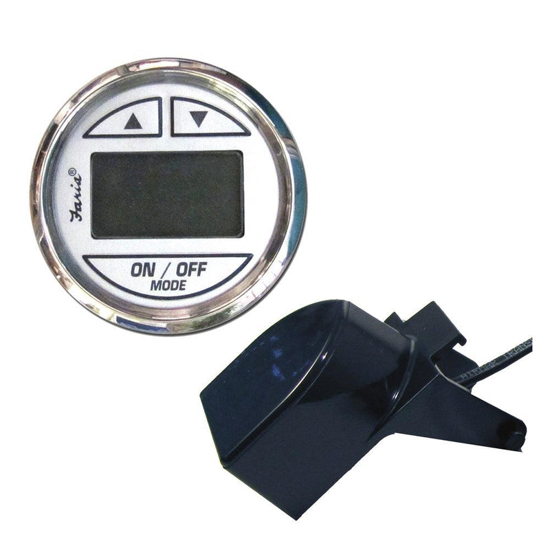 Faria Chesapeake White SS 2" Depth Sounder w/Transom Mount Transducer [13850] - Wholesaler Elite LLC