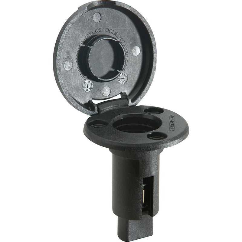 Attwood LightArmor Plug-In Base - 2 Pin - Black - Round [910R2PB-7] - Wholesaler Elite LLC