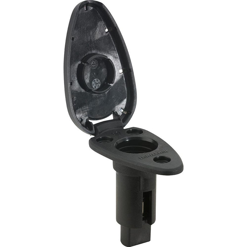 Attwood LightArmor Plug-In Base - 2 Pin - Black - Teardrop [910T2PB-7] - Wholesaler Elite LLC