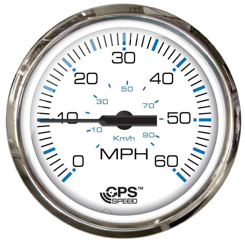 Faria Chesapeake White SS 4" Studded Speedometer - 60MPH (GPS) [33839] - Wholesaler Elite LLC