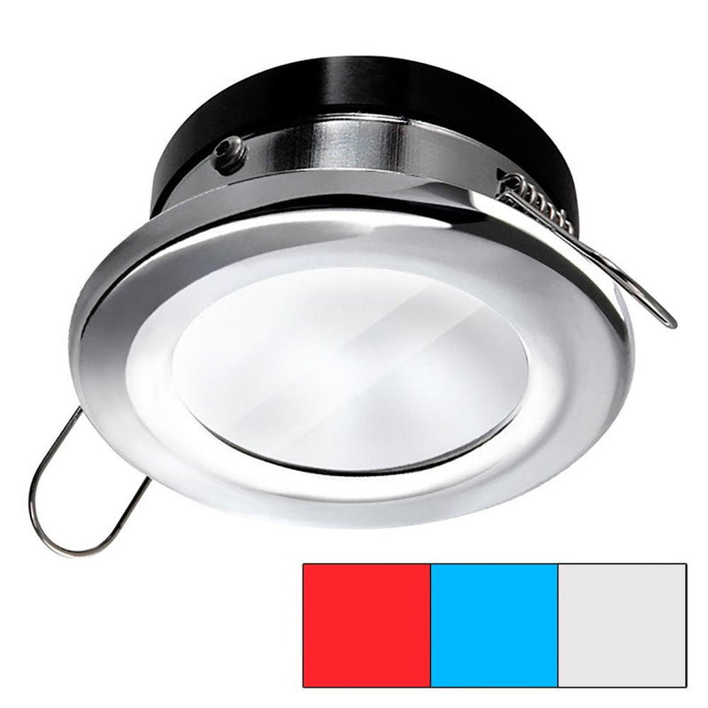 i2Systems Apeiron A1120 Spring Mount Light - Round - Red, Cool White Blue - Polished Chrome [A1120Z-11HAE] - Wholesaler Elite LLC