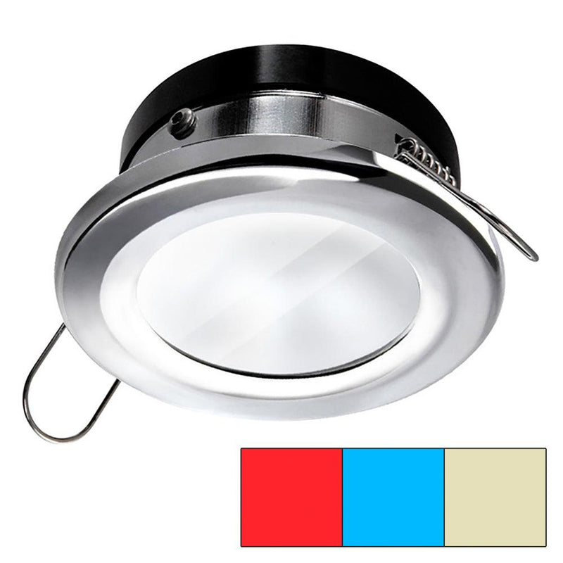 i2Systems Apeiron A1120 Spring Mount Light - Round - Red, Warm White Blue - Polished Chrome [A1120Z-11HCE] - Wholesaler Elite LLC