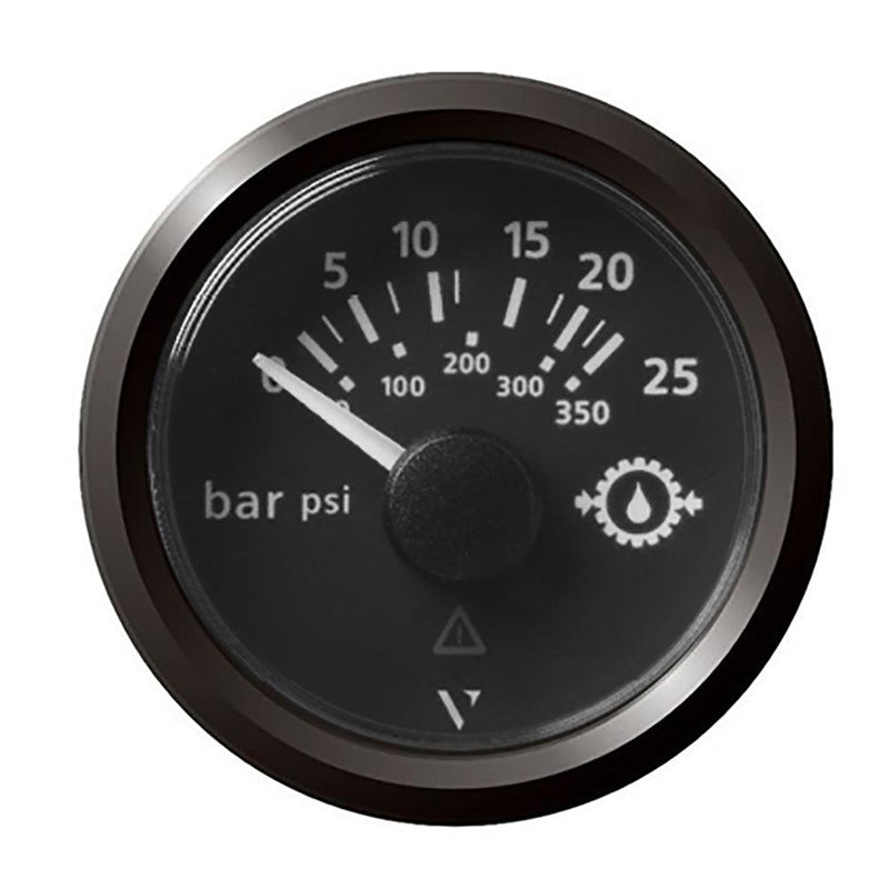 Veratron 52MM (2-1/16") ViewLine Transmission Oil Pressure 25 Bar/350 PSI - Black Dial Triangular Bezel [A2C59514139] - Wholesaler Elite LLC