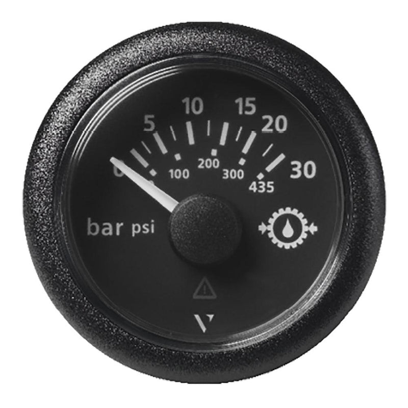 Veratron 52MM (2-1/16") ViewLine Transmission Oil Pressure 30 Bar/435 PSI - Black Dial Round Bezel [A2C59514141] - Wholesaler Elite LLC