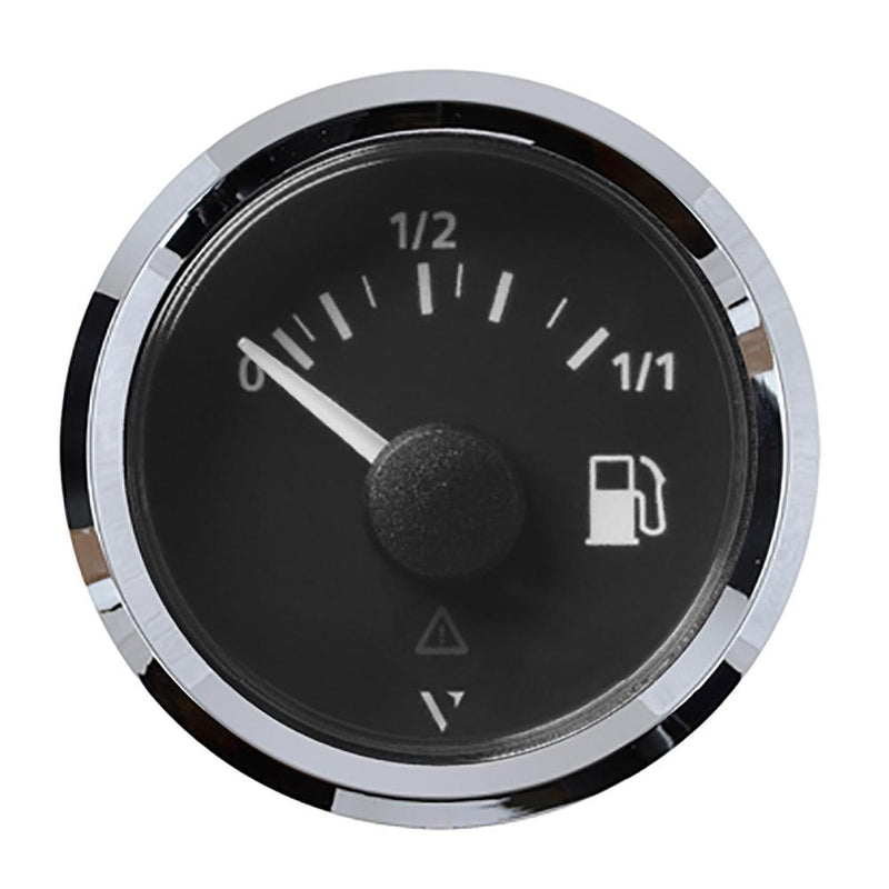 Veratron 52MM (2-1/16") ViewLine Fuel Level Gauge 0-1/1 - 3-180 OHM - Black Dial Chrome Triangular Bezel [A2C59514083] - Wholesaler Elite LLC