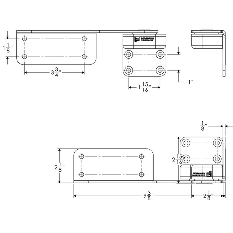 TACO Command Ratchet Hinges 9-3/8" Polished 316 Stainless Steel - Pair [H25-0016] - Wholesaler Elite LLC