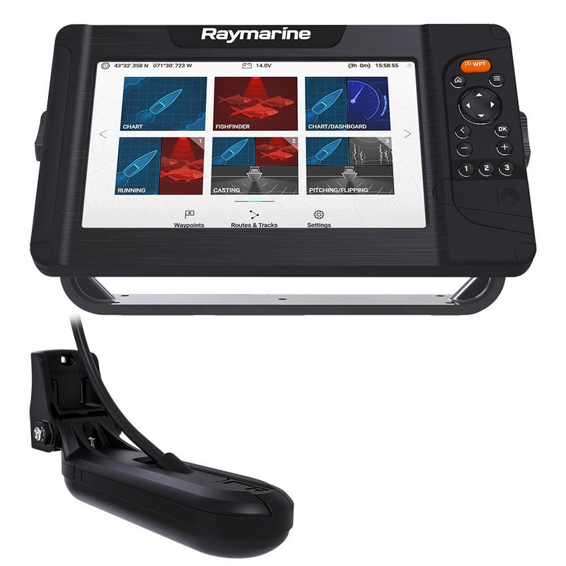 Raymarine Element 9 HV Combo w/HV-100 Transom Mount Transducer Lighthouse North America Chart [E70534-05-102] - Wholesaler Elite LLC