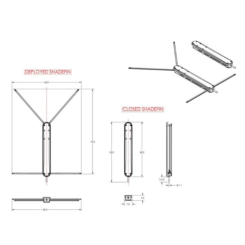 TACO ShadeFin w/Black Fabric, Bag Fixed Rod Holder Mount Kit [T10-3000-4] - Wholesaler Elite LLC