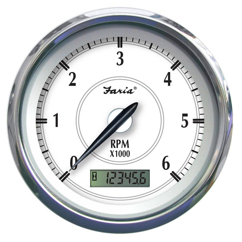 Faria Newport SS 4" Tachometer w/Hourmeter f/Gas Outboard - 7000 RPM [45005] - Wholesaler Elite LLC