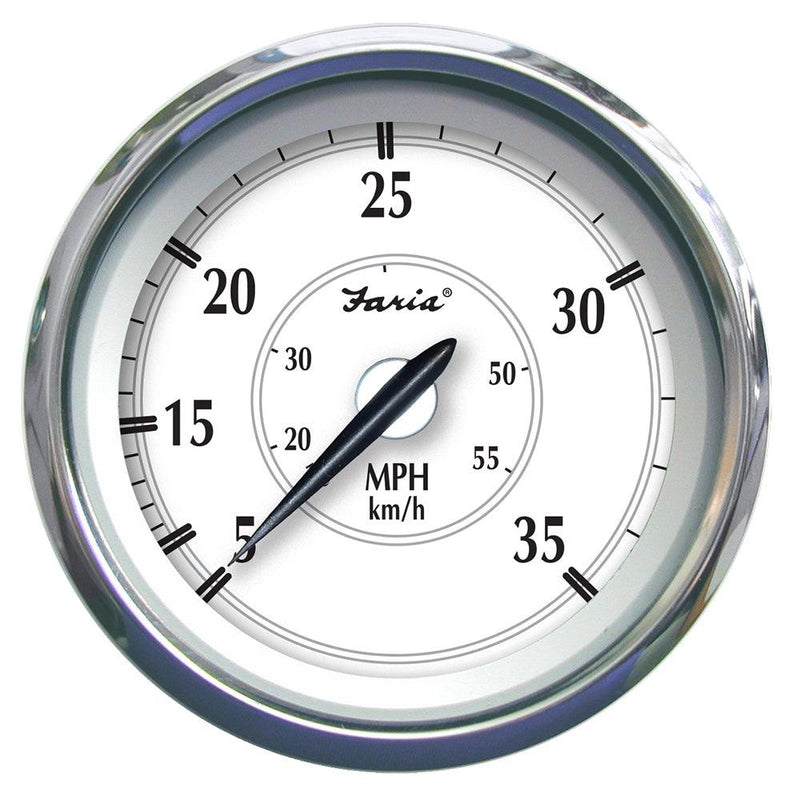 Faria Newport SS 4" Speedometer - 0 to 35 MPH [45008] - Wholesaler Elite LLC