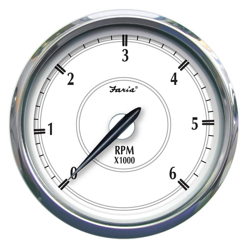 Faria Newport SS 5" Tachometer f/Gas Inboard - 6000 RPM [45013] - Wholesaler Elite LLC