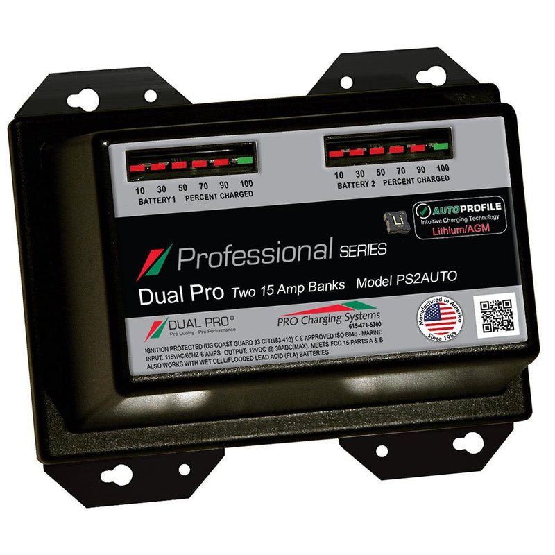 Dual Pro PS2 Auto 15A - 2-Bank Lithium/AGM Battery Charger [PS2AUTO] - Wholesaler Elite LLC