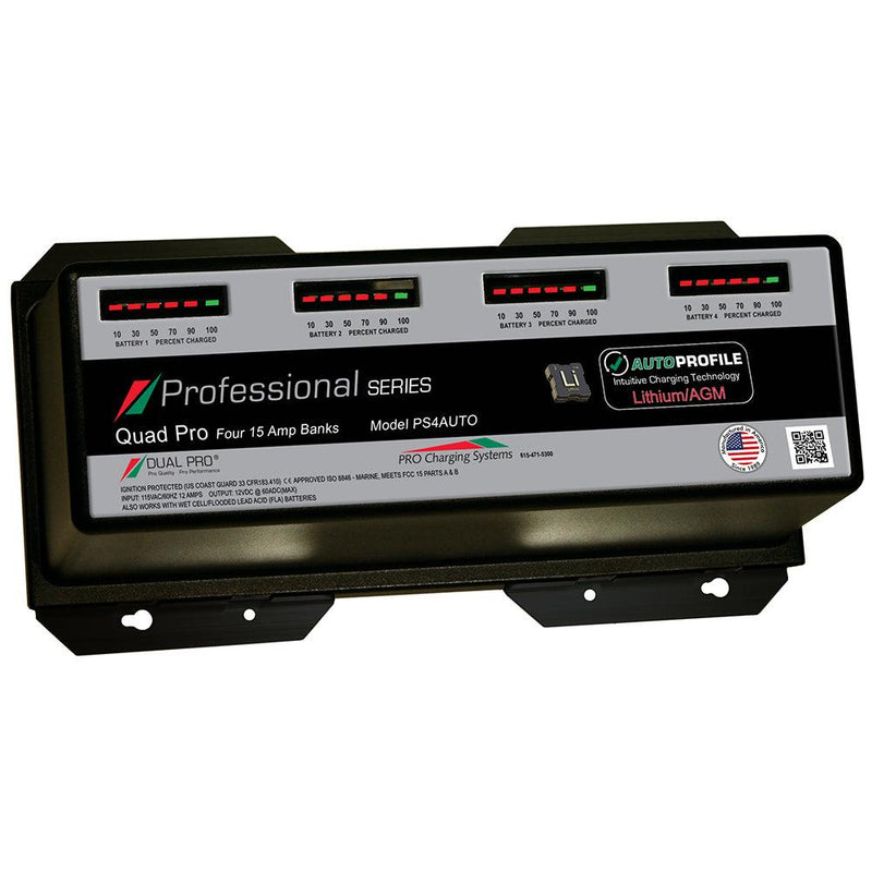 Dual Pro PS4 Auto 15A - 4-Bank Lithium/AGM Battery Charger [PS4AUTO] - Wholesaler Elite LLC