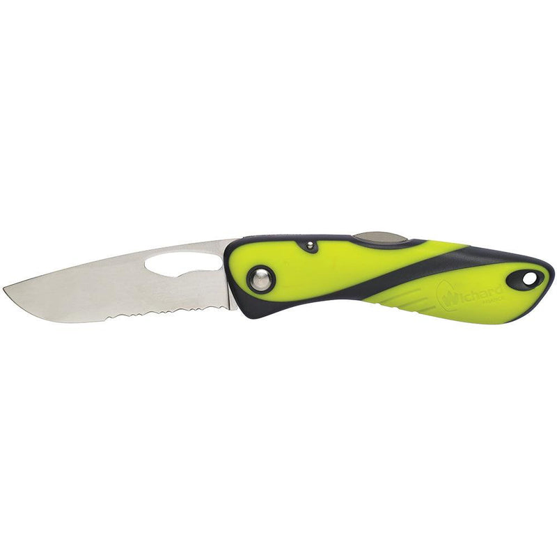 Wichard Offshore Knife - Single Serrated Blade - Fluorescent [10112] - Wholesaler Elite LLC