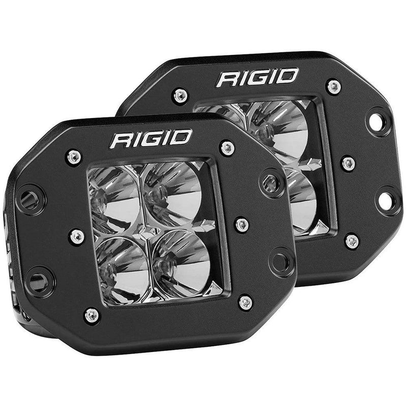 RIGID Industries D-Series PRO Flood Flush Mount Black Light - Pair [212113] - Wholesaler Elite LLC