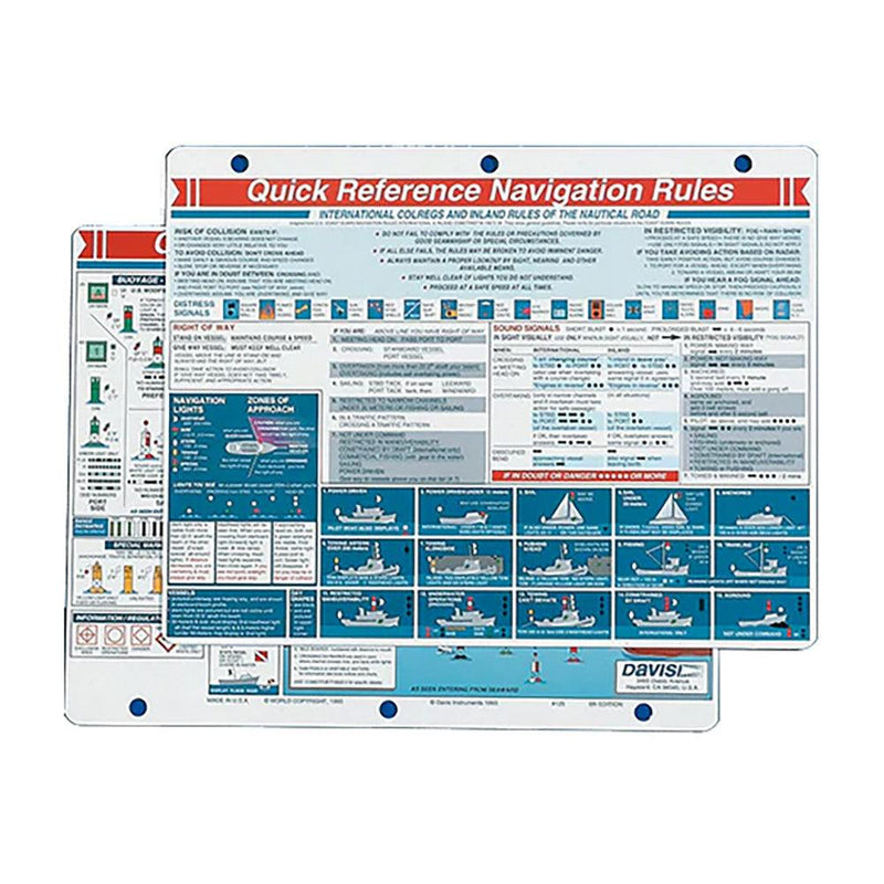 Davis Quick Reference Navigation Rules Card [125] - Wholesaler Elite LLC