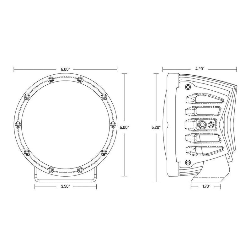 RIGID Industries 360 Series 6" Spot w/Amber Pro Lens - Pair [36210] - Wholesaler Elite LLC