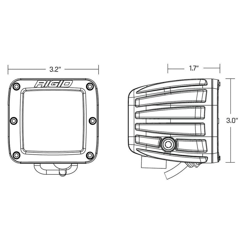 RIGID Industries D-Series Spot w/Amber Pro Lens - Pair [20252] - Wholesaler Elite LLC